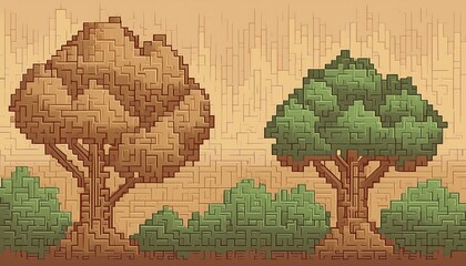 Fototapeta premium wallpaper illustration of abstract organic shapes in earthy color tones