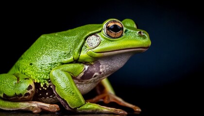 Obraz premium Close Up Photo of a Green Frog