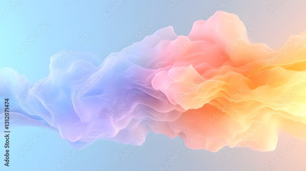 Poster soft colorful abstract waves flowing in a dreamy background