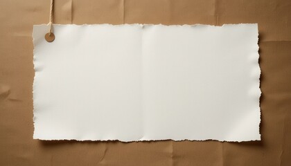 Fototapeta premium Blank paper sheet with torn edges studio photography neutral top view minimalism