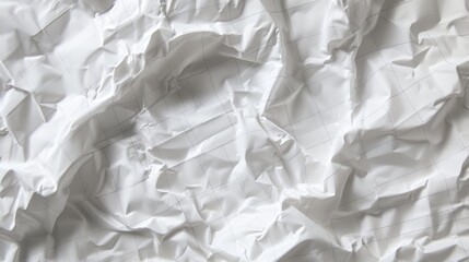 Obraz premium a highly detailed illustration of crumpled white paper with a subtle grid design. The image should focus on the texture