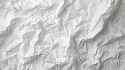 Obraz premium a highly detailed illustration of crumpled white paper with a subtle grid design. The image should focus on the texture