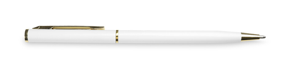 One pen isolated on white, top view