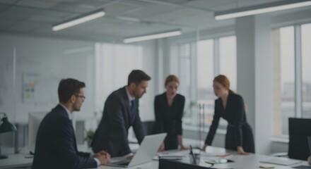 soft blurred. A diferent office with professionals in discussion