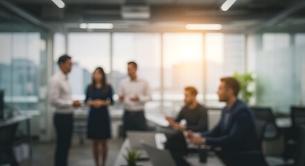 Obraz premium soft blurred. A diferent office with professionals in discussion