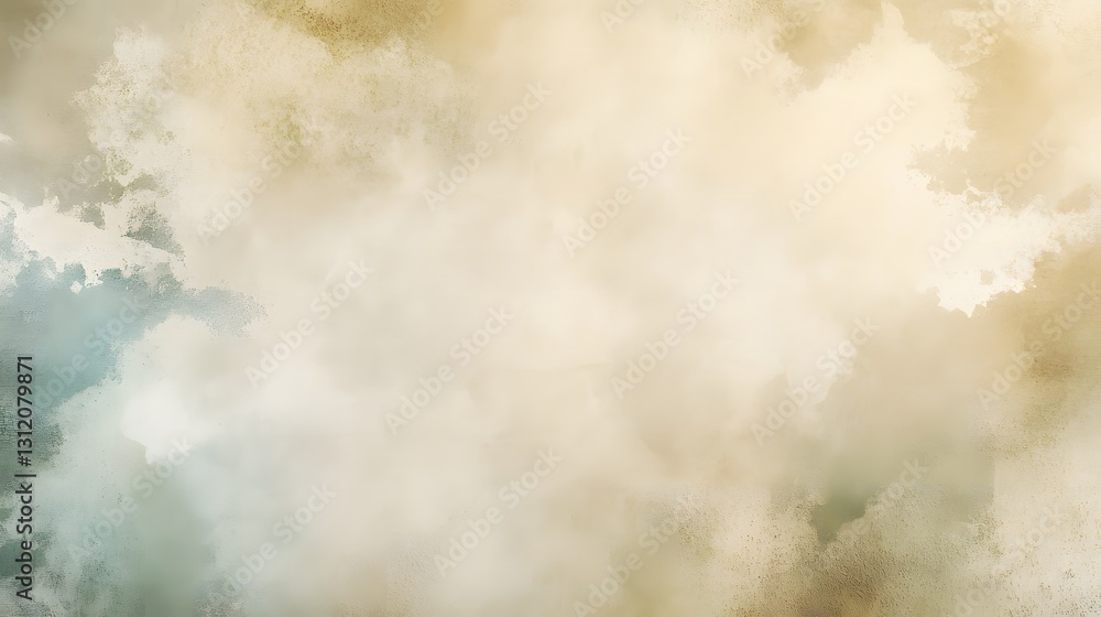 Poster a soft pastel vintage paper background with subtle texture and dreamy clouds a bird soaring in a ser