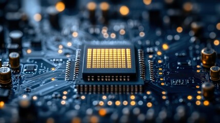 Fototapeta premium High-tech circuit board with processor