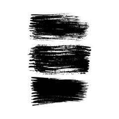 Set of black hand drawn brush strokes