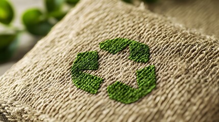 Close-up of an eco-friendly label on a product, showcasing sustainability organic materials and environmental consciousness in packaging design