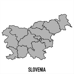 Obraz premium Slovenia map in grey style isolated on white background. Vector illustration.