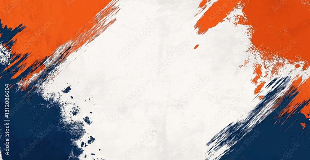 Poster abstract brushstroke: an eye-catching image featuring abstract brushstrokes in vibrant blue and oran