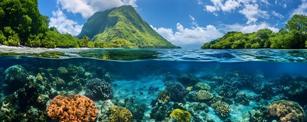 Underwater Coral Reef Soufriere Bay