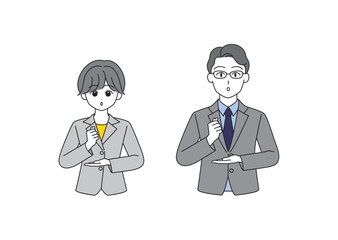 アイディアを思いつくビジネスマンのイラストセット