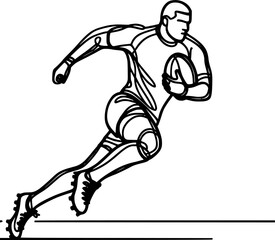 Fototapeta premium football player vector, rugby player vector