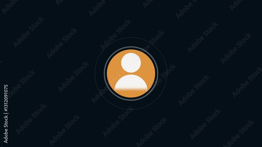 Poster profile with check mark icon. user account accepted symbol black background. neon glowing user icon 