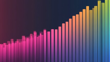 Obraz premium Growing multicolored vertical bars ascending diagonally across the frame