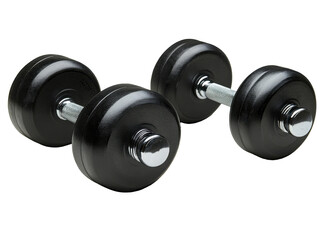 High-quality black dumbbells on a white surface ideal for home workouts and fitness training sessions