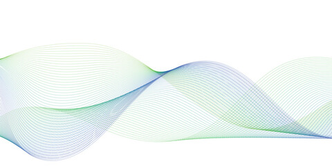 Abstract wave of the blue and other colored blend lines. Abstract blue smooth wave on a white background. Dynamic sound wave isolated. Creative line art. Vector illustration