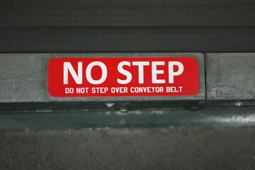 Red NO STEP Warning Sign at Train Station – Safety Alert in New Zealand