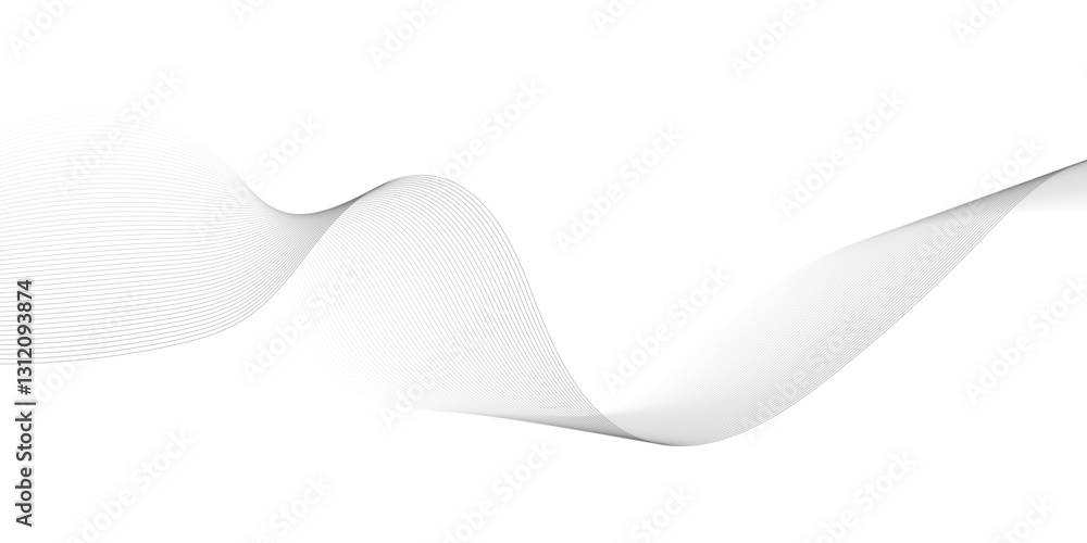 Aufkleber abstract grey, white wavy smooth element swoosh speed wave modern stream curve and technology lines 