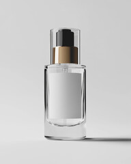 Luxury Glass Bottle Mockup with Pump Dispenser 