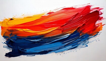 A abstract oil paint brush stroke, white background
