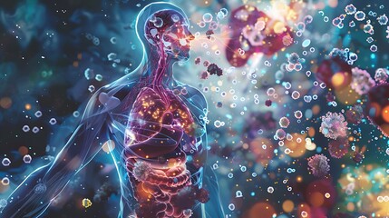 Human Anatomy and Viruses: A 3D Representation of the Immune System's Response to Infection