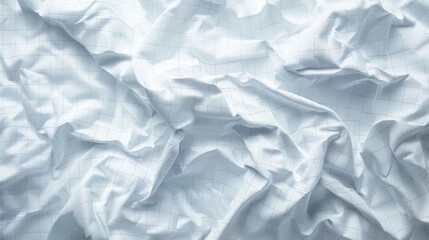 Obraz premium a piece of crumpled white paper with delicate grid lines, rendered in hyper-realistic detail. The texture should be rich