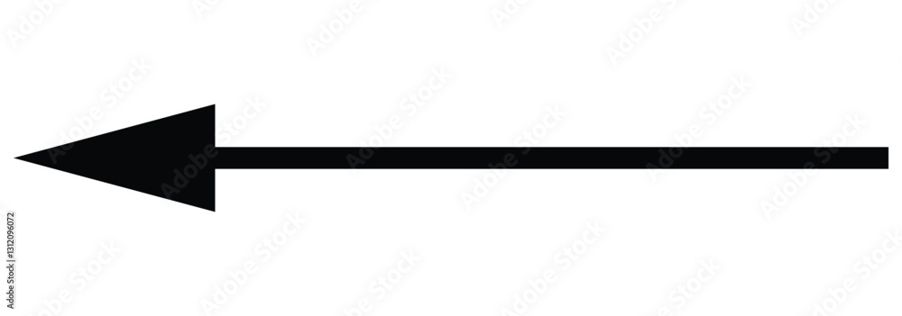 Poster black arrow icon isolated. black large forward or left pointing solid long arrow icon for your websi