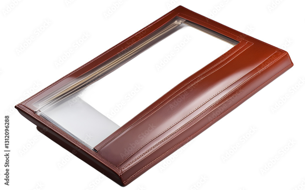 Poster A document holder with a transparent front cover, isolated on a empty plain background