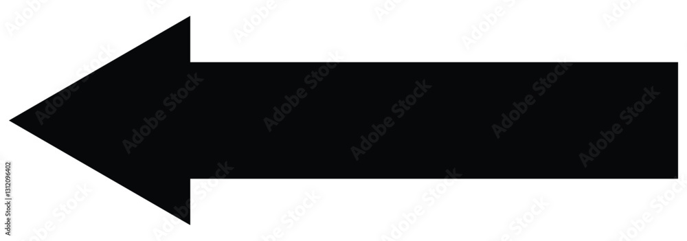 Poster black arrow icon isolated. black large forward or left pointing solid long arrow icon for your websi
