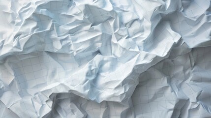 a piece of crumpled white paper with delicate grid lines, shown in fine detail. The texture should be lifelike