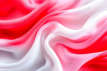 Obraz premium Abstract flowing fabric, waves of blended red and white colors