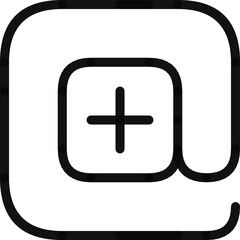 Modern Symbolic Design Featuring a Plus Sign Encased Within an Abstract Framework