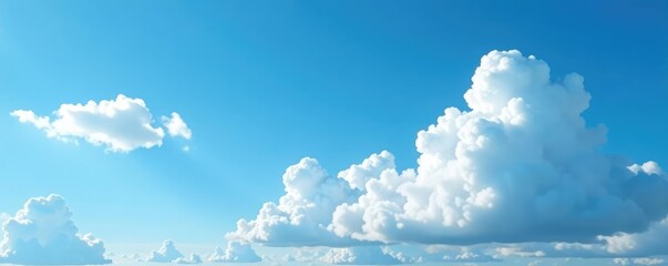 Puffy clouds drifting lazily across a blue sky, clouds, puffy, blue