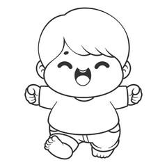 The fat boy felt very happy, for coloring