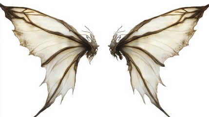 A pair of fantasy fairy wings isolated on a white background.