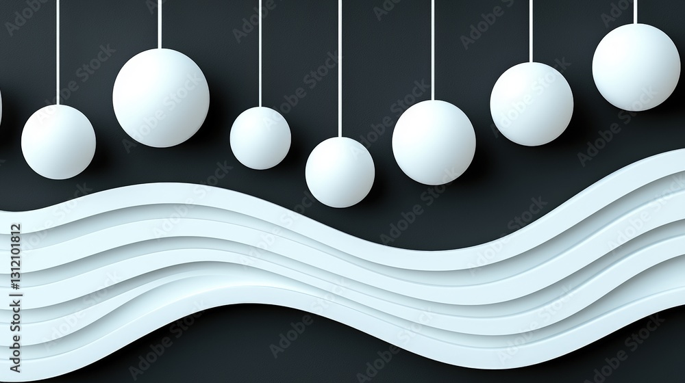 Poster artistic display of hanging eggs suspended from strings against a soft and serene background landsca