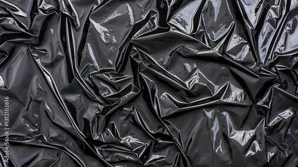 Aufkleber abstract composition of crumpled paper on black background highlighting texture and form