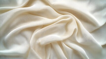 Obraz premium Draped Cream Colored Fabric Soft Texture Background