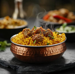 Indian dum chicken super delicious biryani is prepared in an earthen or clay pot called Handi
