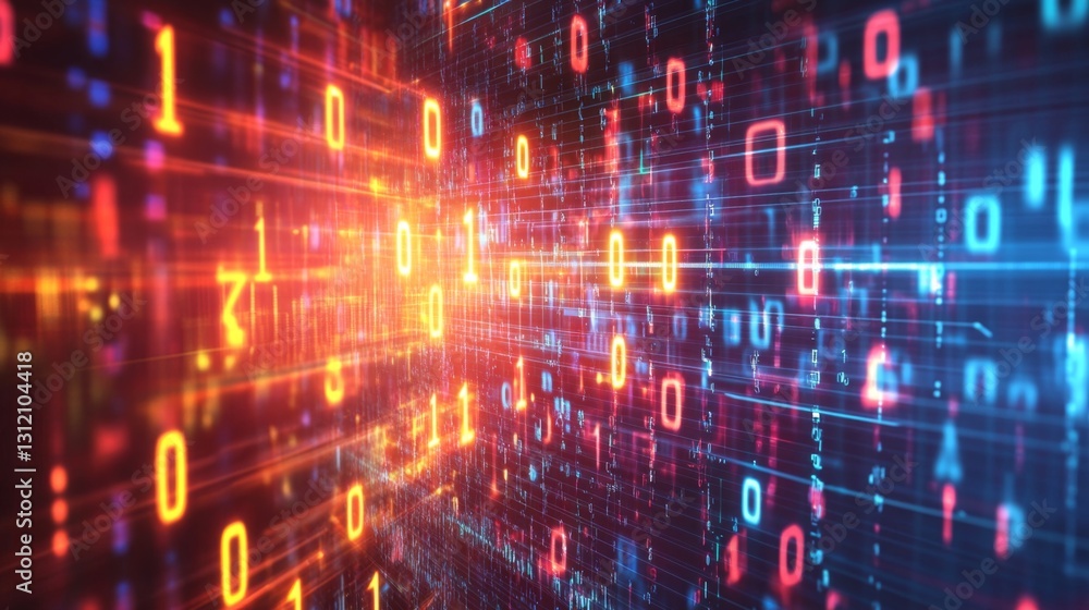 Poster immersive cyberspace action digital realm visual experience neon environment virtual viewpoint glowi