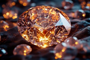 Orange diamonds and small blurred orange diamonds