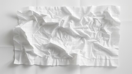 a piece of white paper crumpled with delicate grid patterns, depicted in fine detail. The texture should be lifelike