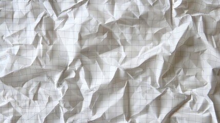Obraz premium a piece of white paper crumpled with delicate grid patterns, depicted in fine detail. The texture should be lifelike