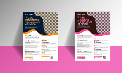 Modern business flyer template, Corporate marketing business flyer, abstract business flyer and creative design, perfect for creative professional business, vector template.
