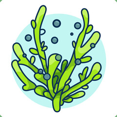 Flat vector illustration of seeweed. Vector EPS 10