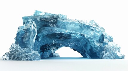 Obraz premium Ice cave white isolated background