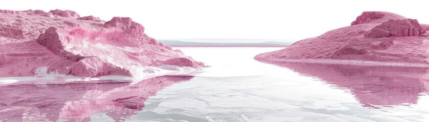Lake Hillier white isolated background