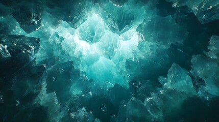 Stunning Abstract Crystal Formation with Vibrant Turquoise Hues